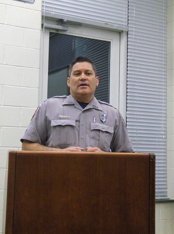 Westfield High SRO Lou Muñoz gives advice to parents.