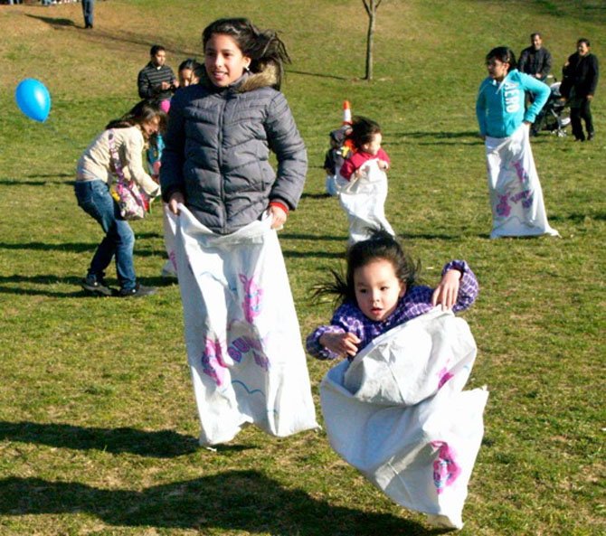 In addition to egg hunts, the City of Fairfax Egg Hunt at Van Dyck Park included bunny hop sack races, a treasure hunt and egg-related crafts.