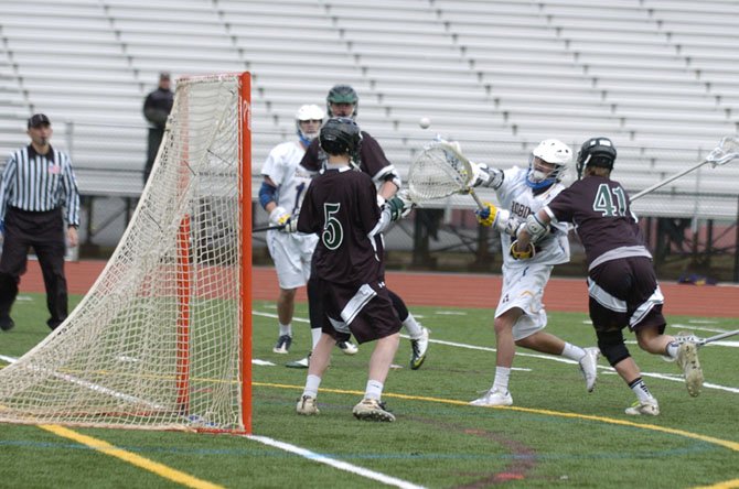 Robinson sophomore attackman Chapman Jasien scored three goals against Langley on March 28.
