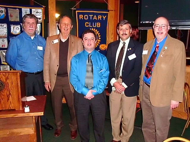 Pictured are Burke Rotary Officers (from left) Kevin Hooper, Travis White, Shaw Skurnick, Edward Robertson and Charles Sleeper.