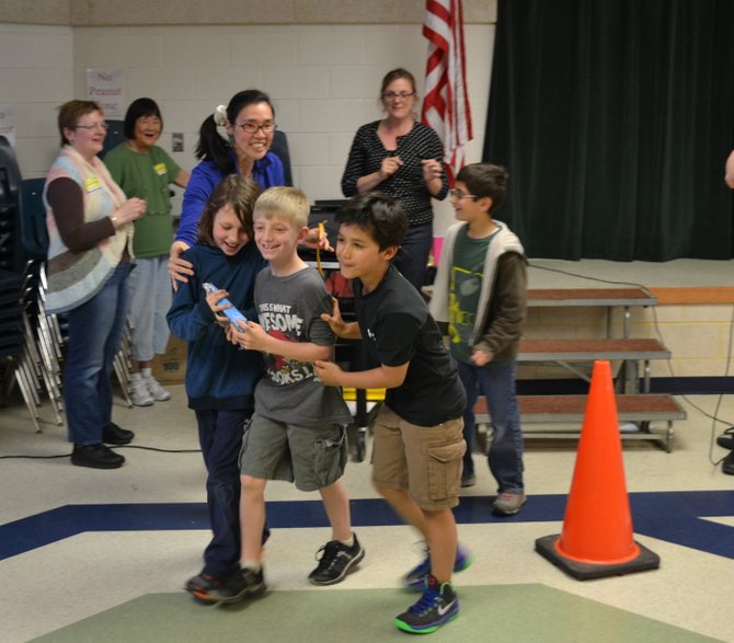 Third graders Zander Kuebler, Will Tedesco, Antonio Hernandez, and Nedim Ozden won the school’s Best Performance award for their “Rap Cycle” performance.