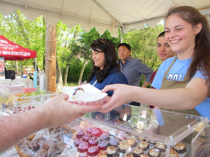 Sweet City Desserts was busy selling mini-cupcakes.