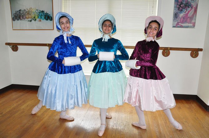 From left, Nicole Luz, Sophie Fouladi and Kiana Khoshnoud, who will perform in the Haddad Ballet Studio’s "Down Memory Lane" Saturday, May 11.