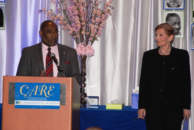 Mayor Bill Euille addresses the guests at the Commonwealth Academy 2013 Care Awards on Thursday April 25.