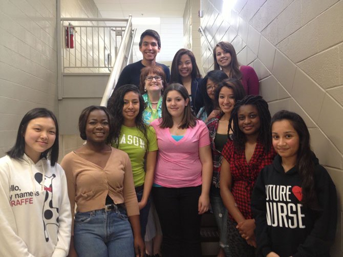 Jacqueline Portnoy with her first year students at The Plum Center for Lifelong Learning in Springfield. 
