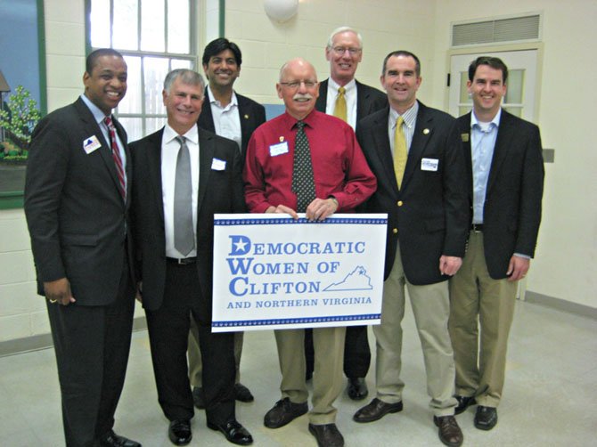 Participants in the 2013 Democratic Candidate Forum pose for a photo.
