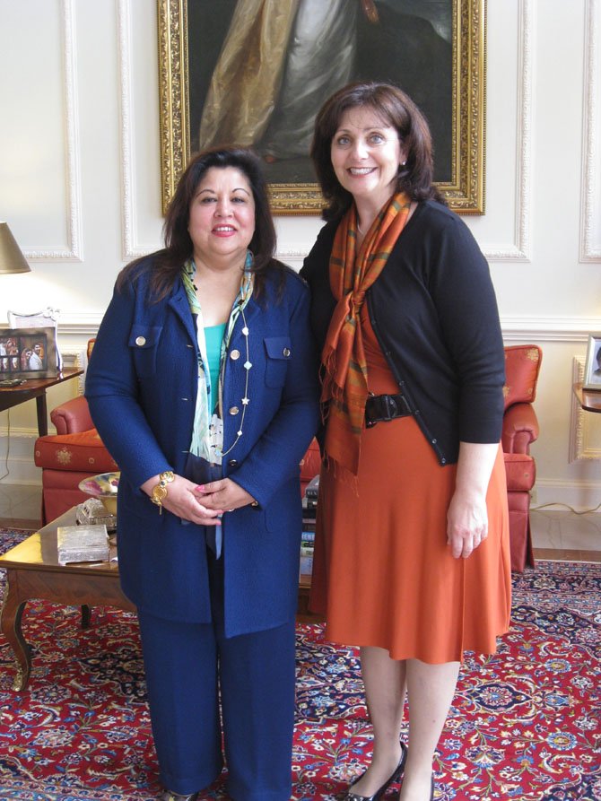 Hostess Shaista Mahmood (left) with Dr. Rachel Brem.

