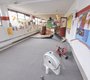 Three classrooms and two offices received wall to ...