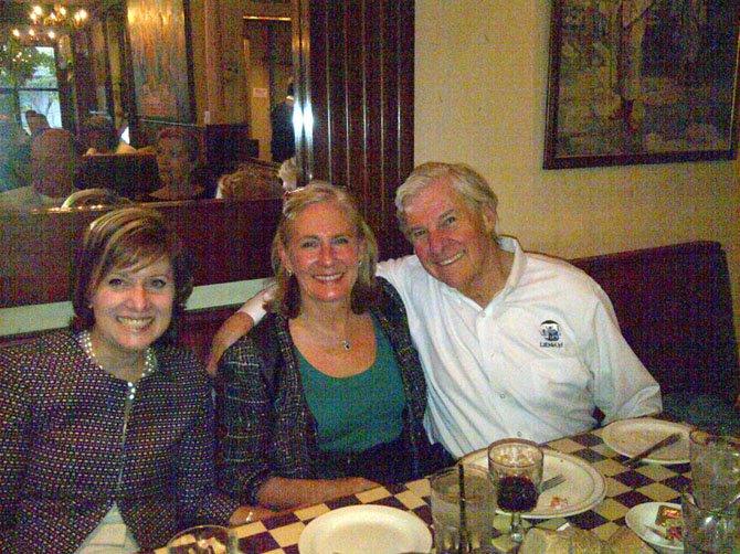 Board members and others enjoyed dinner at HBC Community Charity Champions event at Pulcinella Italian Host in McLean on May 14, which raised $1,662.50 for Lift Me Up! in Great Falls. From left: Maggie Johnston, Paula Michaels and Bob Best.