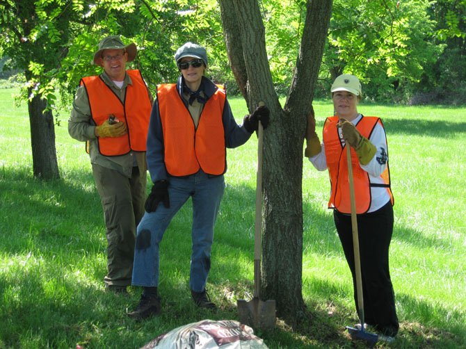 Volunteers for the McLean Trees Foundation, from left, Alan Denko, Merrily Pierce and Margo Dunn.
