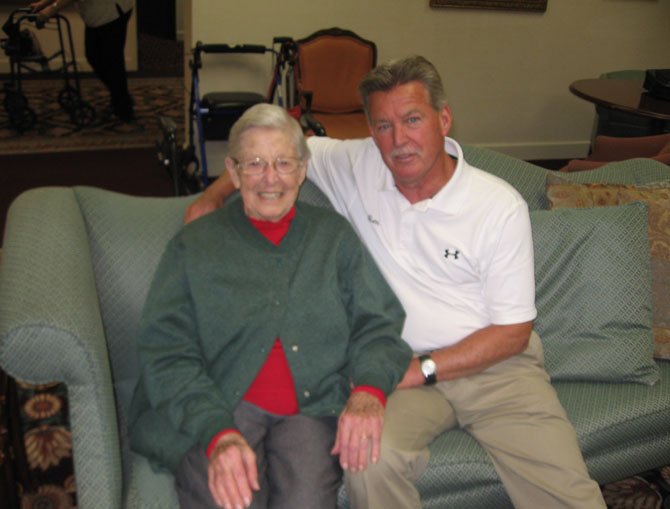 Ruth Ann Harvey and son, Tom Harvey, at the Paul Spring Retirement Center.
