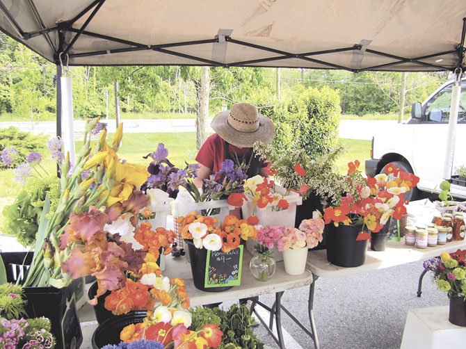 Carol Carrier, of Plant Masters, lets the colors of her flowers do some of her advertising. Her merchandise will also be different throughout the time of the year. “When you work at a farmer’s market, you really eat well,” she said.