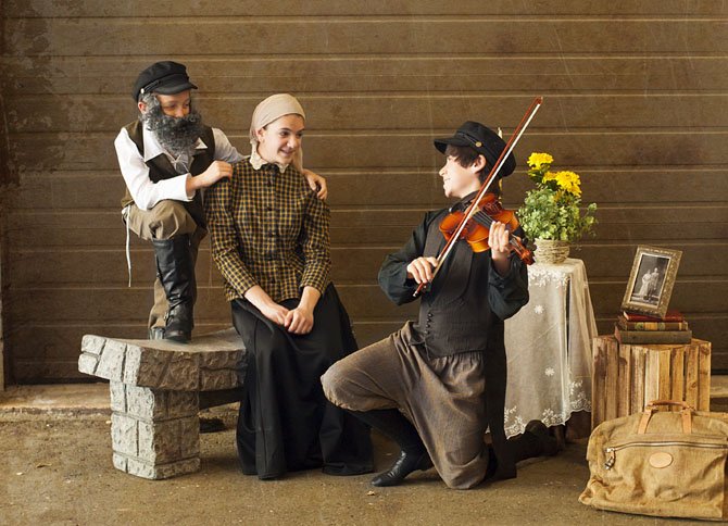 Tevye (Trevor Band), Golde (Arielle Gottlieb) and the Fiddler (Bryan Stopak) in Bravo@Kat’s “Fiddler on the Roof Jr.” Performances will be held Saturday and Sunday, June 8 and 9 at Randolph Road Theatre. For tickets: Purchase presale for $18 at www.katonline.org or $20 at the door.
