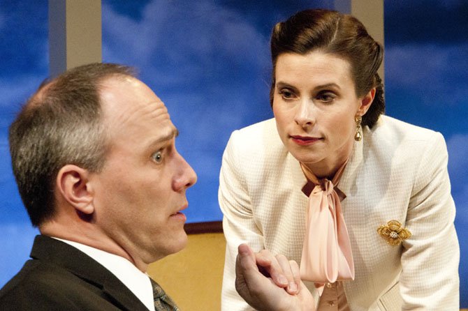Steven Carpenter as Charles and Liz Mamana as Ruth in the 1st Stage production of Noel Coward’s “Blithe Spirit.”