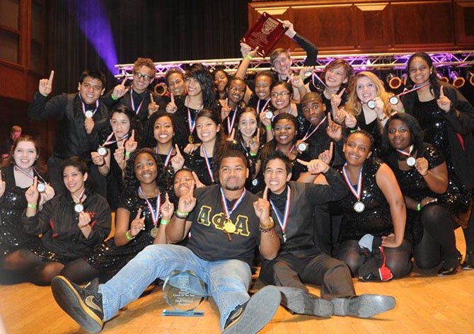 The Herndon High School Step Team Saturday, May 25, after winning the 2013 Youth Step USA National Championship. 