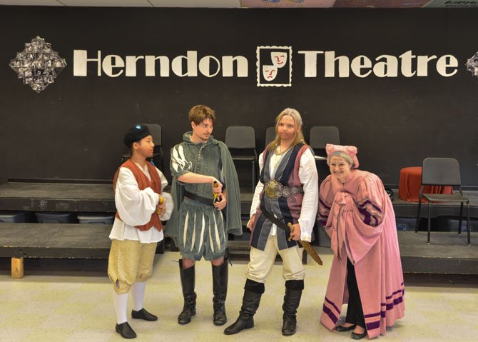 From left, Herndon High cast Jean Jeon, Jacob Snellbaker, Veronica McGrath and Cassie Copeland.