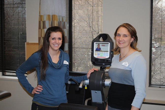 From right, Laura Nemets and Kerry O’Keefe, staff members at the new MedStar Rehabilitation facility in McLean. 