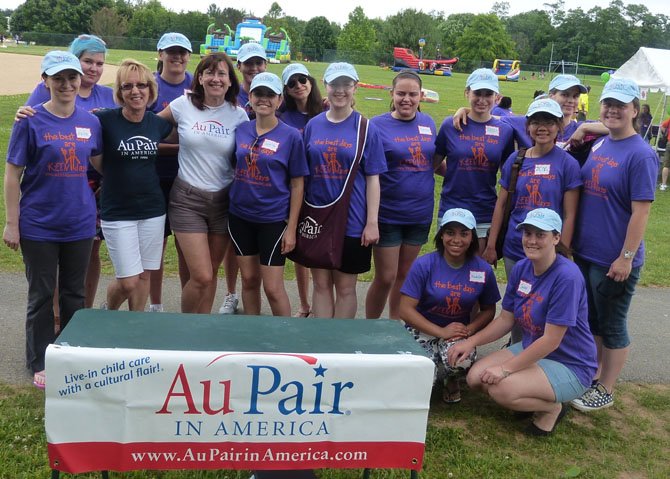 Members of Au Pair of America with participants at the KEEN Sports Day.