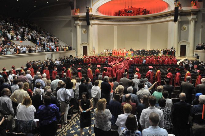 The McLean High School Class of 2013 enters Constitution Hall for the Commencement Exercises last Thursday afternoon, June 13.