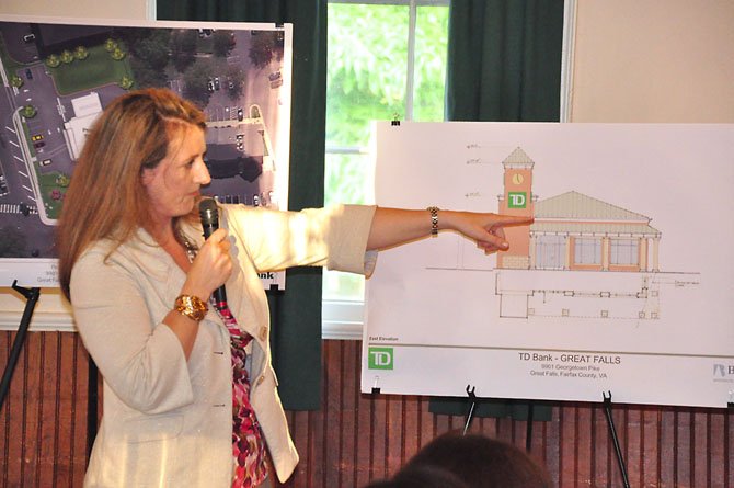 Attorney Lori Murphy discusses plans for the proposed TD Bank in Great Falls Tuesday, June 11. 