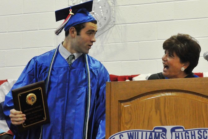 2013 Principal’s Awardee Michael Patrick McGonagle and school principal Suzanne Maxey.
