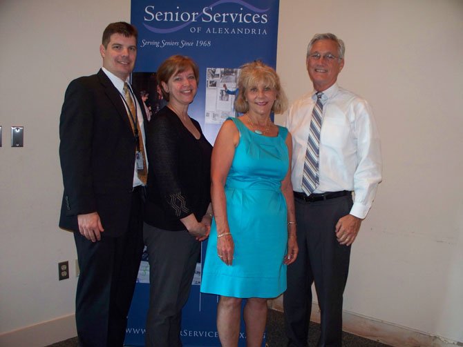 From left: Sergeant Gregg Ladislaw, Alexandria Police Department; Gigi Frio, BB&T Bank; Janet Barnett, SSA’s Executive Director, and Greg Murphy, SSA President.