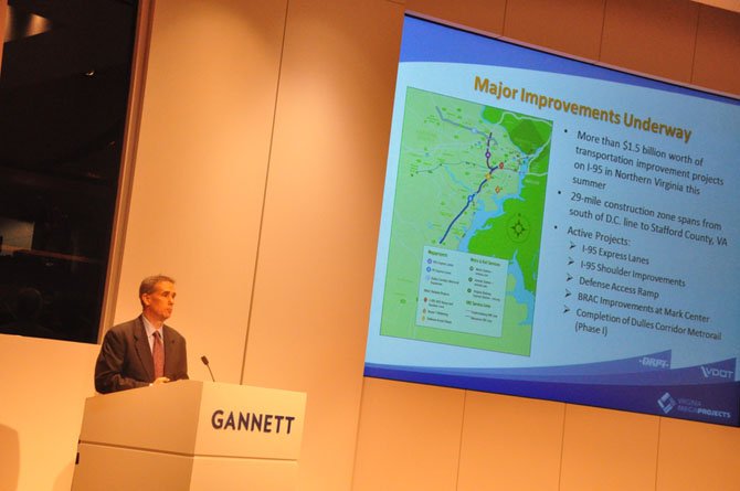 John Lynch, Regional Transportation program director for VDOT, speaks at the annual Keep Tysons Moving event Thursday, June 27. 