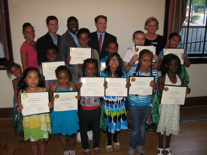 Elementary school students who were honored with A’s and B’s on their report cards.