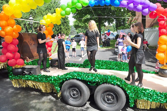 The Old Brogue float in the Fourth of July Parade features traditional Irish dancers. 