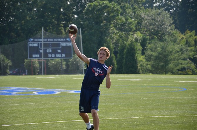 Justin Saleh has a natural throwing arm, according to coach Justin Kavanaugh, who he trains with off-season from the Flint Hill Huskies.