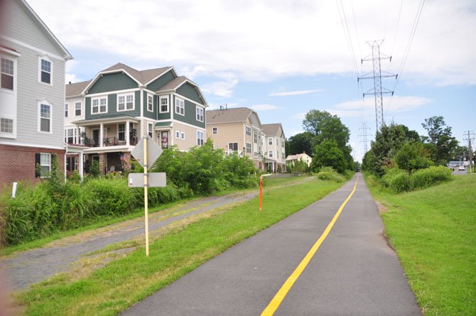 This section of the W&OD Trail, just west of Van Buren Street, is the subject of a proposal that would light 3,800 feet of trail between Van Buren Street and Ferndale Avenue. 
