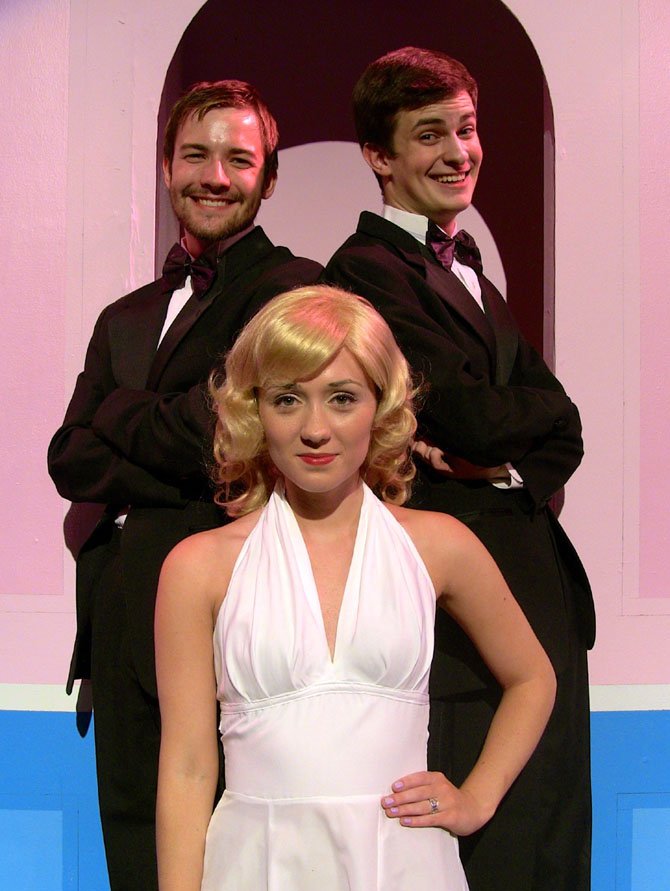 Posing in character are (from left) are Mitchell Buckley and TJ Vinsavich with Madeleine Bloxam. 