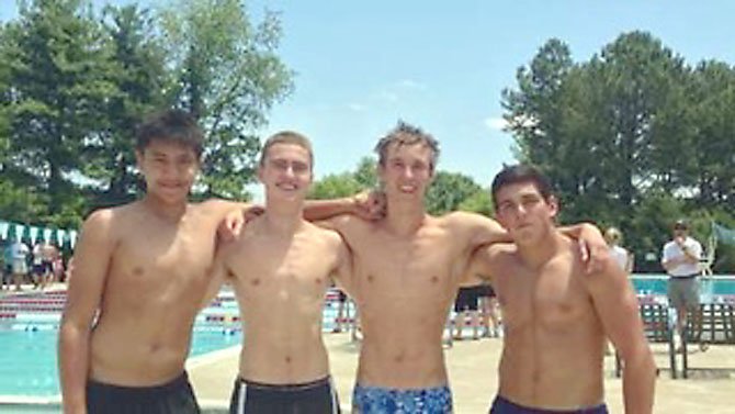 From left, Julian Villacorta, Tommy Rogers, Pearce Bloom and Carter Bennett broke a 32-year-old Trump National record.