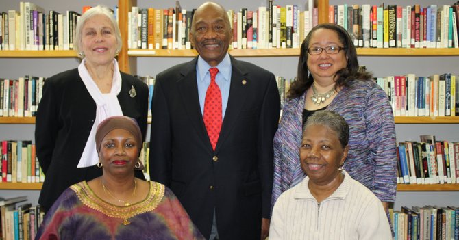 Front row, from left: Char McCargo Bah and Gwen Brown-Henderson. Back row, from left: Christa Watters, James Henson and Audrey Davis.