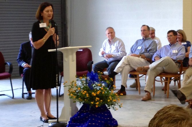 B.J. Leber addressed the attendees of the event. Leber serves are the chair of the board of trustees of the organization.