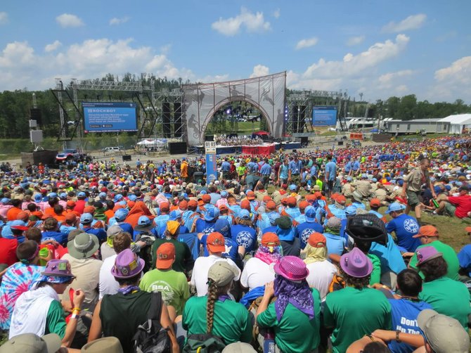 The stage at the 2013 National Jamboree from the point of view of 15-year-old Boy Scout and McLean Troop 652 Star Rank member Jacob Acton.