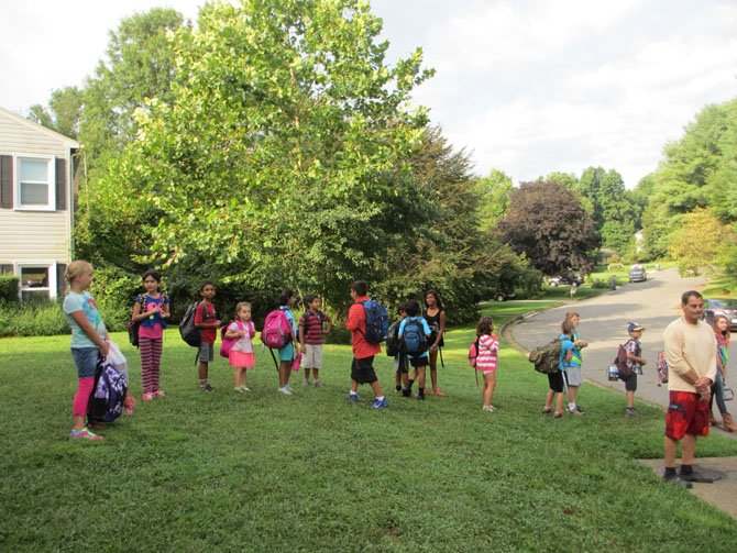 Evidently, years of training paid off …. as the bus appeared at the top of the hill, Westbriar students lined up with no adult direction.
