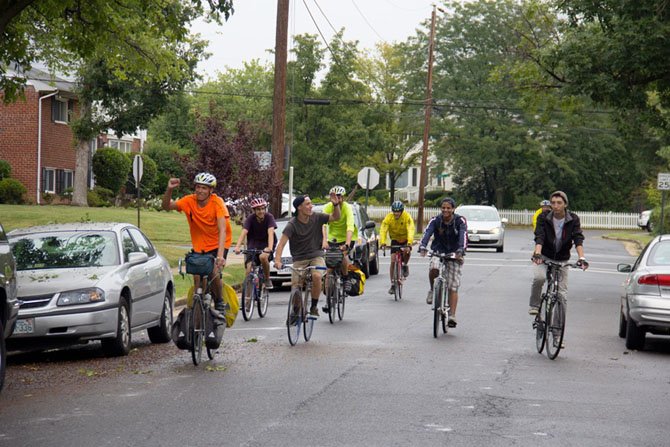 The TC crew bikes through the neighborhood where 
“friends who joined us for the last 10 miles of the ride to our house," according to Alex Wolz.