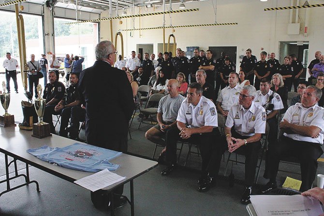 U.S. Rep Gerry Connolly (D-11) said the dedication of the men and women of the Fairfax County Fire and Rescue Department helps make it one of the best in the nation. Connolly was speaking to county firefighters, paramedics and others gathered at Fire Station 14 in Burke to kick off the annual Fill-the-Boot drive.