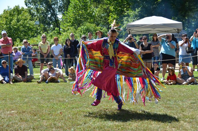 Leah Fortune from the Rappahannock tribe performs before the audience.
