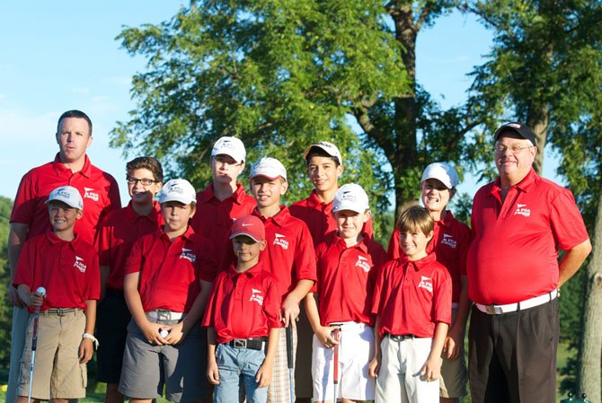 From left (front row) Wesley Duffy, David Stanford, Michael Stanford, Graham Kalan, Mason Jones, Josh DiZinno;
(back row) coach Josh Tremblay, PGA, Noah Blocher, Logan Schwartz, Kyle Cardenas, TJ Repczynski, Asst. Coach Tommy Smith, PGA.
