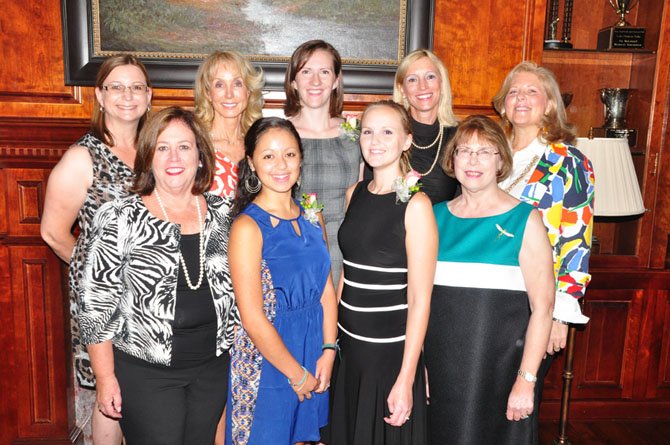 Bottom from left, Ricki Harvey, Caroline Benitah, Kathleen Wells and Judy Shah Mahanes. Top from left, Allison Grandstedt, Annette Kerlin, Mary Butcher, Roz Drayer and Laura Bumpus. Benitah, Wells and Butcher were awarded scholarships by the Great Falls Friends and Neighbors Friday, Sept. 13. 