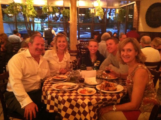 Attending the fundraiser at Pulcinella, from left, Drew Caplan, Colette, Megan and Pat Wetzel and Therese Dyer-Caplan.