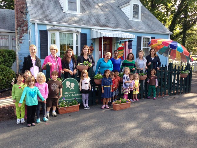 From left, McLean and Great Falls students and academy staff, Director Sarah Bowlen, Founder Barbara Touchton, Enrollment Director Lydia McGrath, volunteers Melissa Gorsline, Catherine Evans, Arendse Hansen, Mary Bassily, Lee Lipsey and Trish Roy and children Mary and Rachel Kim, Catherine Reichert, Kate Romani, TJ Caretti, Katie Gorsline, Ava Kort, Chase Evans, August Straume, Suzy Roy, Jane Lipsey, Grace Bowlen and Carol Shenouda.