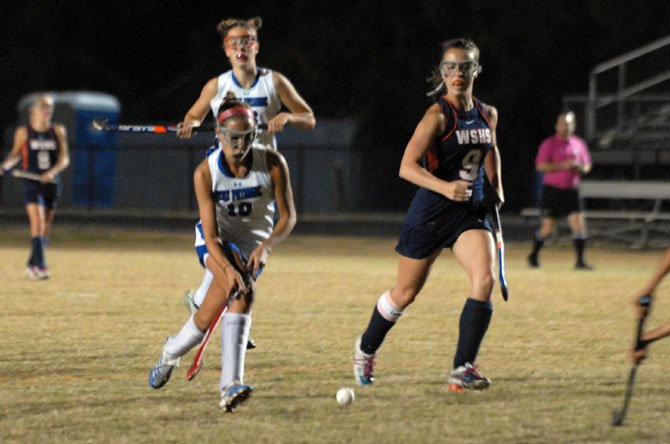 West Springfield captain Kara Kachejian, right, contributed to the game-winning goal against West Potomac on Oct. 1.