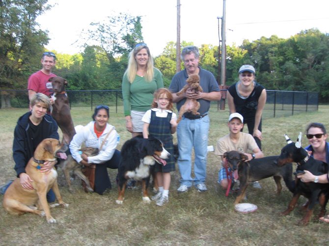 Dog owners and their dogs enjoy the Westgrove Off Leash Dog Park at 6801 Fort Hunt Road, immediately south of Bellevue Elementary School.
