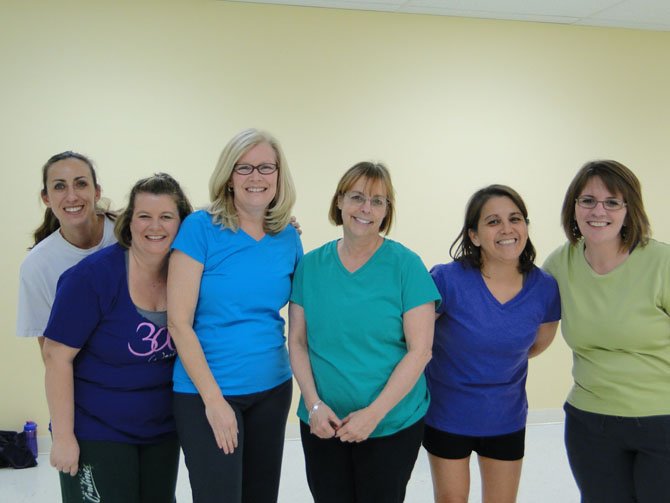 Some members of Kelly Joedicke-Lawrence’s Zumba class are (from left) Evonne Spiewak, Tanya Meyers, Kathy Fritzke, Lindsey Skowronsky, Cissy Ayona and Tracy Calvert.