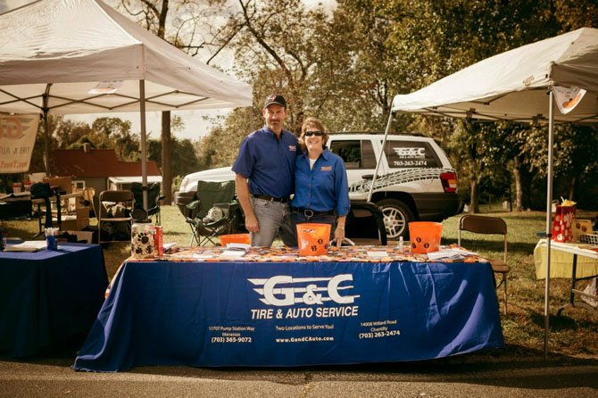 G&C Tire & Auto owners Greg and Christina Caldwell sponsor the free children’s rides at Centreville Day.