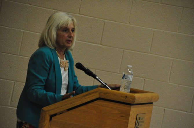 Dr. Judith Owens, of the Children’s National Medical Center Division of Sleep Medicine, speaks at the McLean Community Center Wednesday, Oct. 16. 