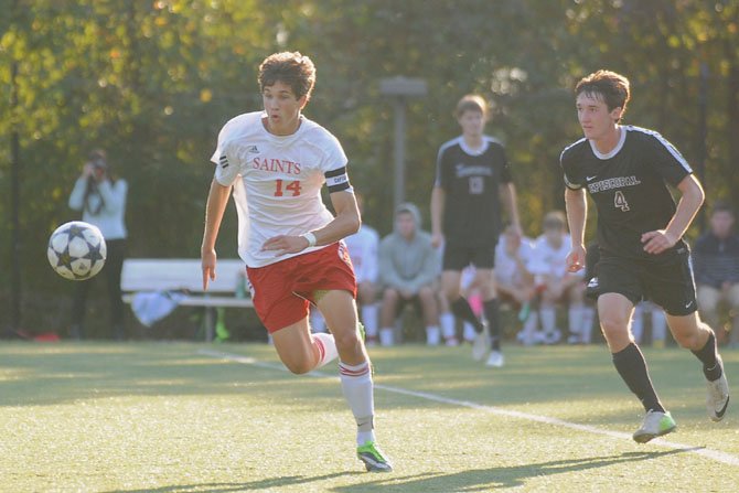 St. Stephen’s & St. Agnes senior Graham Guidry scored three goals during the Saints’ 5-1 win against Episcopal on Oct. 22.